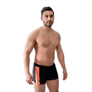 Szorty męskie czarny pomarańcz 2XL - Kąpielówki męskie - miniaturka - grafika 1