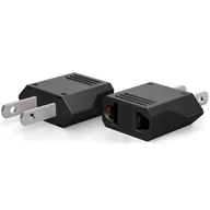 Gniazdka elektryczne - Adapter przejściówka gniazdko europejskie PL - wtyczka amerykańska USA (Czarny) - miniaturka - grafika 1