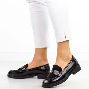 Czarne półbuty damskie S.Barski 380 - S.BARSKI - Półbuty damskie - miniaturka - grafika 1