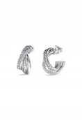 Kolczyki - Srebrne kolczyki Guess PERFECT koła plecione z kryształkami JUBE04066JW-RH - miniaturka - grafika 1
