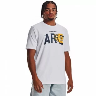 Męski t-shirt z nadrukiem Under Armour Curry Arc Short Sleeve - biały - UNDER ARMOUR - Koszulki sportowe męskie - miniaturka - grafika 1