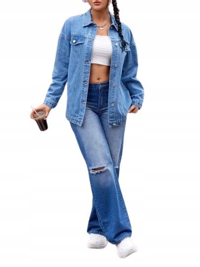 SHEIN KURTKA DAMSKA JEANSOWA NIEBIESKA 34 ŁWG