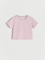 Bluzki dla niemowląt - Reserved - Dzianinowy T-shirt - różowy - miniaturka - grafika 1