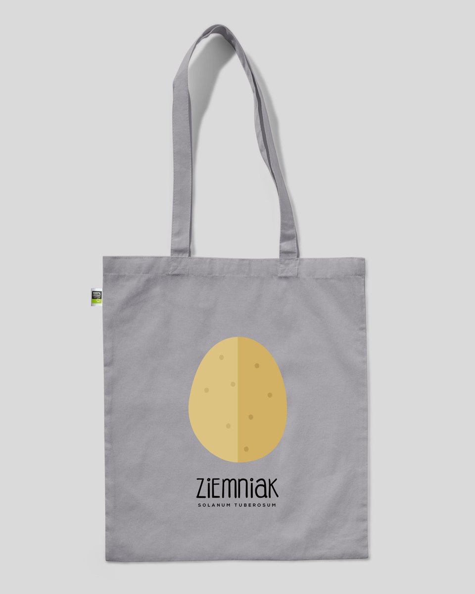 torba bawełniana na prezent na zakupy ZIEMNIAK Szary