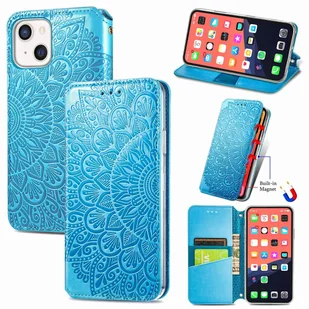 König Design Etui kompatybilne z Apple iPhone 13 mini Etui na telefon komórkowy ze skóry syntetycznej - Niebieskie etui na telefon komórkowy - Etui i futerały do telefonów - miniaturka - grafika 1