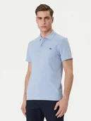 Koszulki męskie - Lacoste Polo DH5522 Błękitny Regular Fit - miniaturka - grafika 1