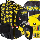 Plecaki szkolne i tornistry - Plecak Szkolny Pokemon Pikachu Klasa 1 3 Piórnik Podwójny Z Wyposażeniem - miniaturka - grafika 1