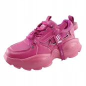 Sneakersy damskie - Sneakersy damskie Goe LL2N4019 skóra fuksja 36 - miniaturka - grafika 1