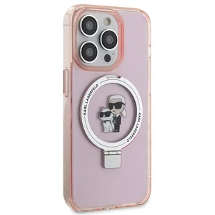 Karl Lagerfeld KLHMP15LHMRSKCP iPhone 15 Pro 6.1" różowy/pink hardcase Ring Stand Karl&Choupettte MagSafe - Etui i futerały do telefonów - miniaturka - grafika 5