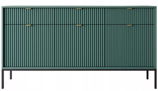 ZIELONA Komoda z Szufladami 154 cm Nóżki i Uchwyty Złote - Komody ZIELONA Komoda z Szufladami 154 cm Nóżki i Uchwyty Złote - Komody - miniaturka - grafika 1
