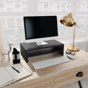 vidaXL Podstawka pod monitor, czarna, 42x24x13 cm - Szafki RTV - miniaturka - grafika 7