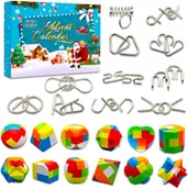 Ozdoby bożonarodzeniowe - KALENDARZ ADWENTOWY ZABAWKA ŁAMIGŁÓWKA PREZENT 24 - miniaturka - grafika 1