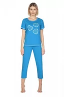 Piżamy damskie - Regina 667 niebieska plus piżama damska - miniaturka - grafika 1
