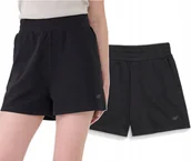 Spodenki damskie - Damskie spodenki dresowe 4F bawełniane szorty F542 20S czarny XS - miniaturka - grafika 1
