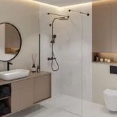 Ścianki i drzwi prysznicowe - Massi Ścianka prysznicowa przezroczysta 8 mm WALK IN MOLIS CLEAR SQUARE - miniaturka - grafika 1