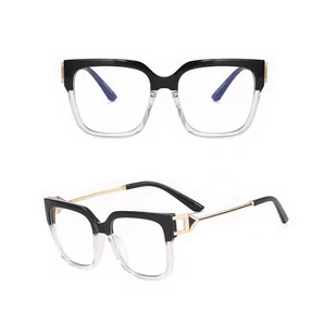 Damskie kwadratowe okulary zerówki do komputera BLUE LIGHT z flexami 25130B - Okulary korekcyjne, oprawki, szkła - miniaturka - grafika 1