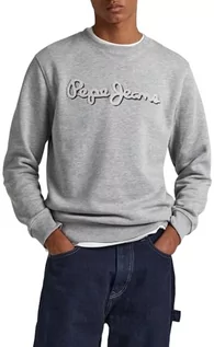 Bluzy męskie - Pepe Jeans Bluza męska Ryan Crew, Szary (szary Marl), XL - grafika 1