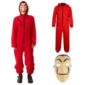 Stroje karnawałowe - Dom Z Papieru Kostium Kombinezon Mask Przebranie L - miniaturka - grafika 1