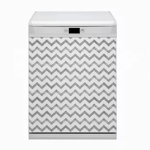 Ozdobny Bluedecor Magnes na zmywarkę Srebrne zygzaki 60x80 - Dekoracje domu - miniaturka - grafika 1