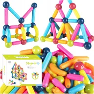 Klocki - Klocki Magnetyczne Konstrukcyjne Edukacyjne Nauka Zabawa Zestaw 84 Element. - miniaturka - grafika 1