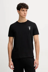 Trussardi t-shirt bawełniany męski kolor czarny z aplikacją G0278200050N - Koszulki męskie - miniaturka - grafika 1
