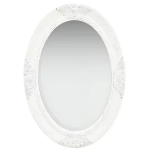 vidaXL Lustro ścienne w stylu barokowym, 50x70 cm, białe - Lustra - miniaturka - grafika 1