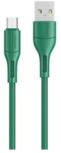 USAMS Kabel U68 microUSB 2A Fast Charge 1m zielony/green SJ502USB04 (US-SJ502) - Kable USB - miniaturka - grafika 1