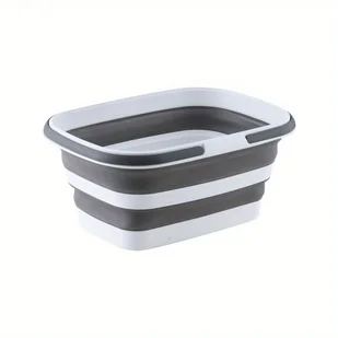 TEMU Współczesna składana plastikowa miska z uchwytami, wielozadaniowe składane wiadro, oszczędzająca miejsce konstrukcja do układania w stosy, do - Inne - miniaturka - grafika 1