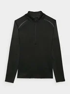 Bluzy sportowe damskie - Damska bluza treningowa 4F 4FWAW24TFSWF411 - czarna - miniaturka - grafika 1