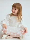 Bluzki dla niemowląt - Reserved - Koszulka z ozdobnymi rękawami - złamana biel - miniaturka - grafika 1