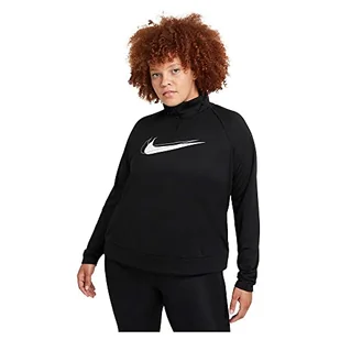 Nike Bluza damska Df Swsh Run Mdlyr czarny/biały S - Bluzy damskie - miniaturka - grafika 1