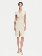 Sukienki - Rinascimento Sukienka koktajlowa CFC0123774003 Beżowy Regular Fit - miniaturka - grafika 1