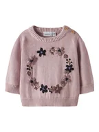 Bluzy i sweterki niemowlęce - name it Sweter "Opair" w kolorze szaroróżowym - miniaturka - grafika 1