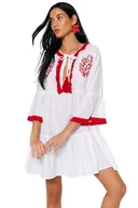 Sukienki - Trendyol Damska sukienka z tkaniny o regularnym kroju, czerwona, 34, Czerwony, 32 - miniaturka - grafika 1