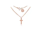 Biżuteria religijna - Naszyjnik z krzyżykiem - rose gold - miniaturka - grafika 1