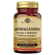 Suplementy naturalne - Solgar Ashwagandha wyciąg z korzenia 60 kapsułek roślinnych - miniaturka - grafika 1