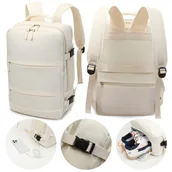 Plecaki - Plecak turystyczny podróżny bagaż podręczny do samolotu - Ecru - miniaturka - grafika 1