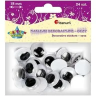 Pozostałe akcesoria dla plastyków - Titanum Oczy samoprzylepne bez rzęs 18 mm okrągłe 24szt - miniaturka - grafika 1