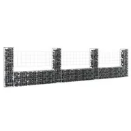Ogrodzenia - Vidaxl shumee shumee gabionowe z 4 słupkami żelazo 380x20x100 cm - miniaturka - grafika 1