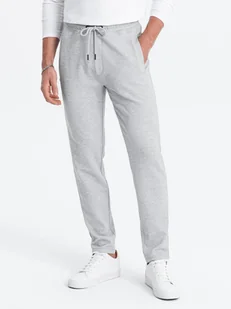 Ombre Clothing Męskie spodnie dresowe Njombo szary melanż XXL - Spodnie sportowe męskie - miniaturka - grafika 1