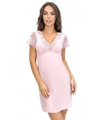 Piżamy damskie - Donna Koszula nocna Sonia Pudrowy Róż S Różowy - miniaturka - grafika 1