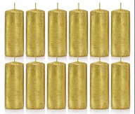 Świece - Świece ozdobne złote walec kokon 10/4 zestaw 12szt - miniaturka - grafika 1