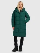 Kurtki damskie - 4F Płaszcz puchowy z wypełnieniem syntetycznym damski - zielony XXL - miniaturka - grafika 1