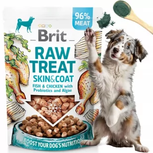 Brit Raw Treat Skóra i Sierść Liofilizowana Ryba i Kurczak / Skin&Coat Fish&Chicken 40g - Przysmaki dla psów - miniaturka - grafika 1