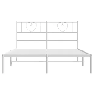 Metalowa rama łóżka z wezgłowiem biała, 140x200 cm Lumarko! - Łóżka - miniaturka - grafika 5