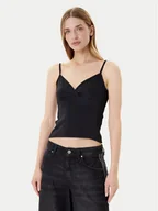 Koszulki i topy damskie - adidas Top Seasonal Essentials 3-Stripes JM1908 Czarny Slim Fit - miniaturka - grafika 1