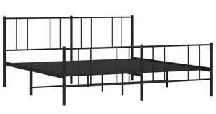 Czarne metalowe łóżko małżeńskie 200x200cm - Privex - Łóżka - miniaturka - grafika 1