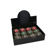 Bombki - Bombka szklana 8 cm bordowy / zielony - miniaturka - grafika 1