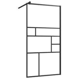 vidaXL Ścianka prysznicowa przezroczyste szkło ESG 80x195 cm czarna 150752 - Ścianki i drzwi prysznicowe - miniaturka - grafika 1