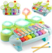 Zabawki interaktywne dla dzieci - Zabawka edukacyjna interaktywna perkusja instrument muzyczny Ricokids - miniaturka - grafika 1